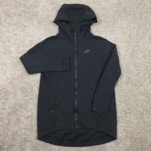 Nike Sweater Womens XS Black Sportswear Tech Fleece Cape Zip Hoodie Sweatshirt